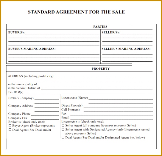 sales agreement template 544524