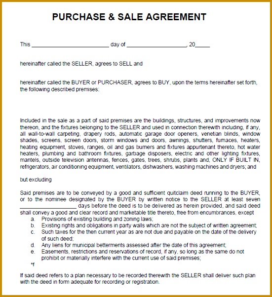 sales agreement template 602551