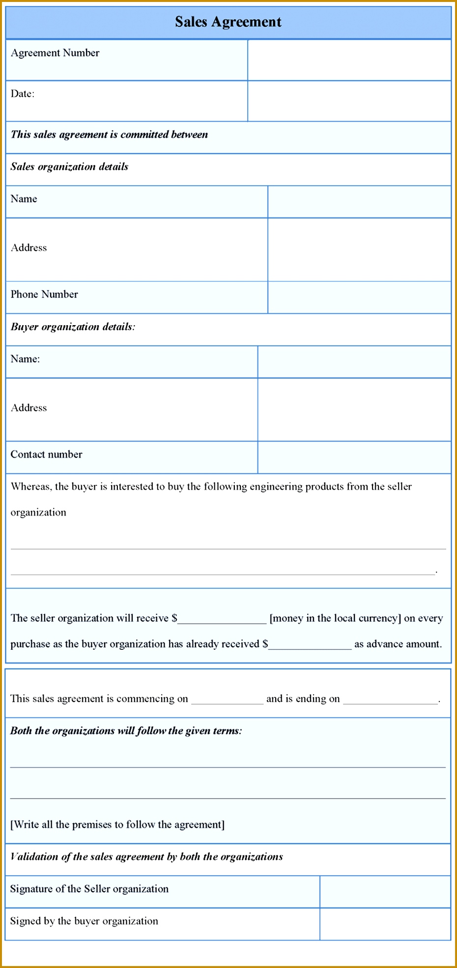 sales agreement template 1971930