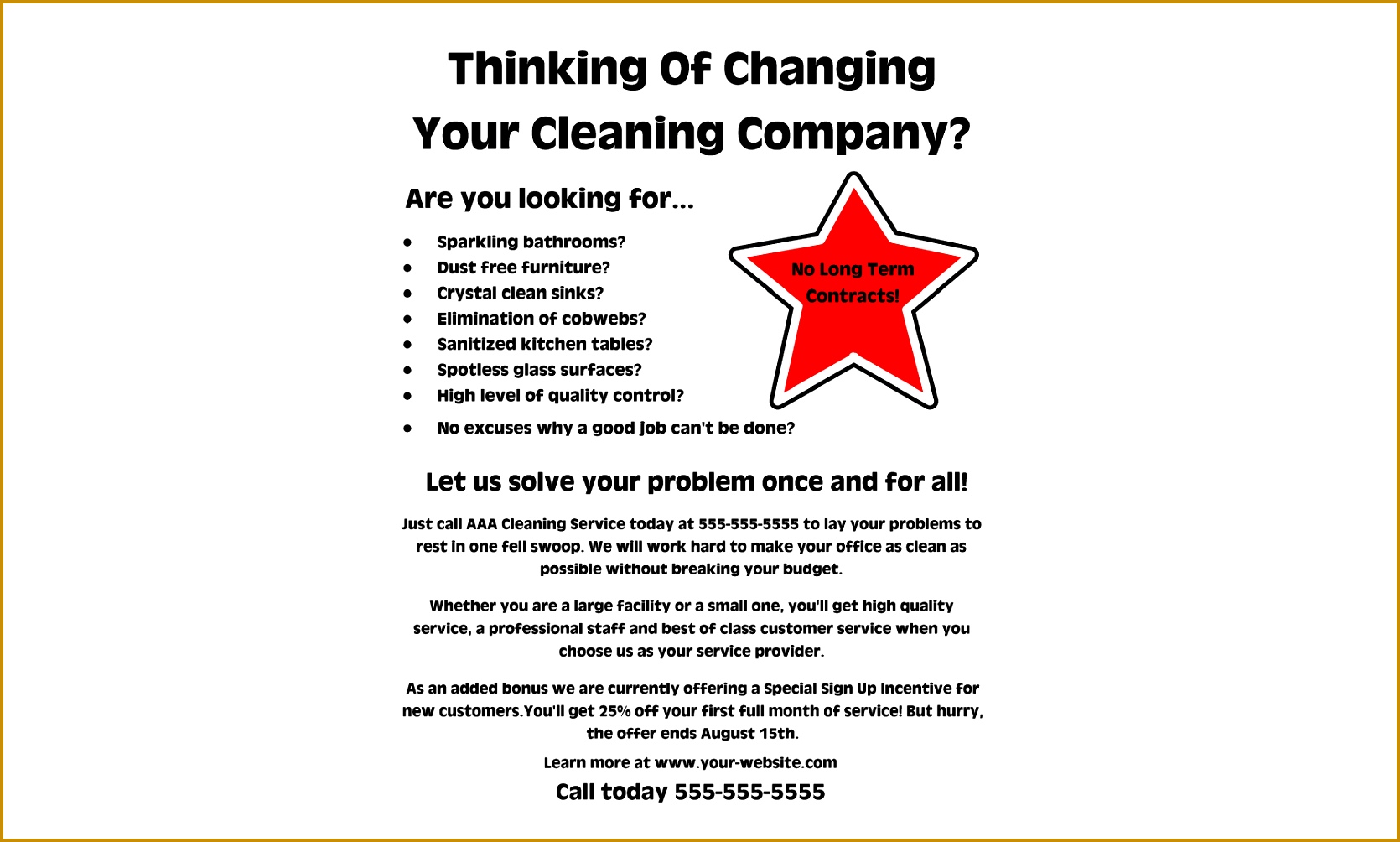 Sample Business Flyer 85844 Mercial Cleaning Business Flyers Examples and Samples 10801796