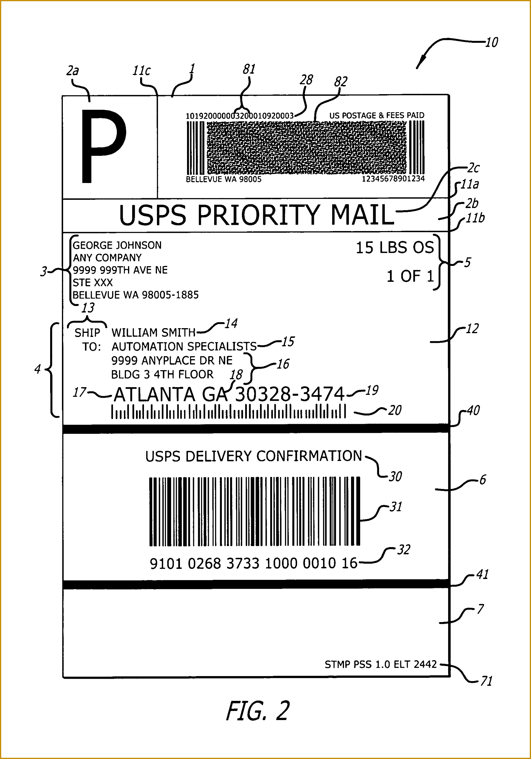 usps shipping label template 18002572