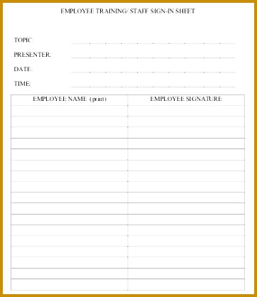 Employee Training Sign In Sheet Template 418362