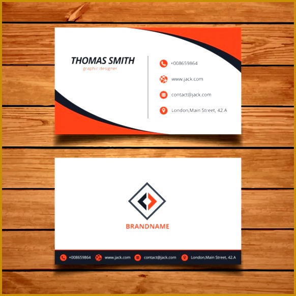 orange corporate business card template 582582