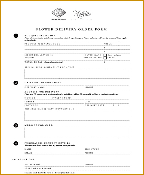 delivery order form 678558