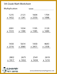 Free Math Worksheets for 5th Grade 283219