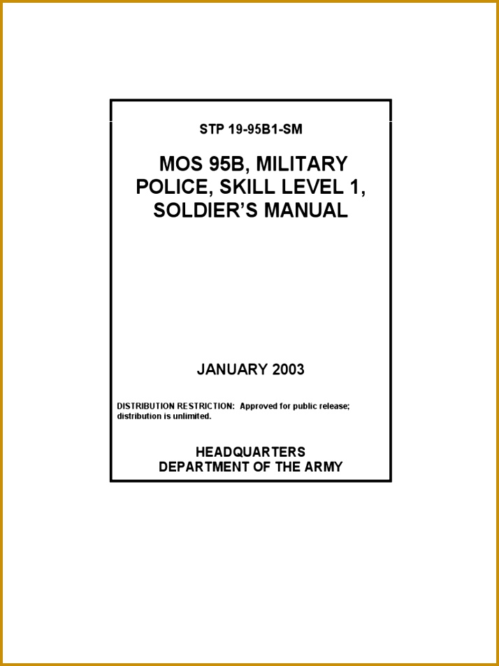 STP 19 95B1 SM MOS 95B Military Police Skill Level 1 2003 Military Police 952714