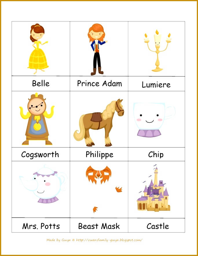 Preschool Printables Beauty and Beast 684885