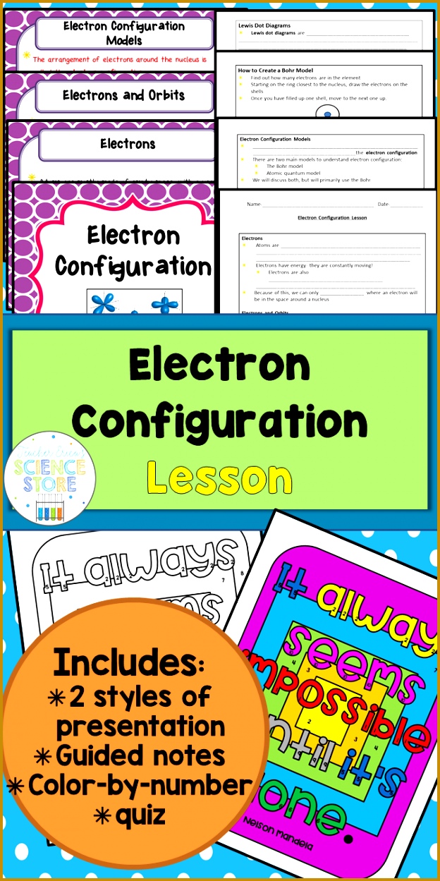 All in one lesson on electron configuration Includes information on electrons and energy Bohr 1249624