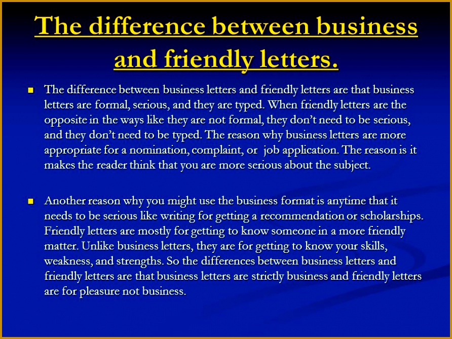 The difference between business and friendly letters 669892