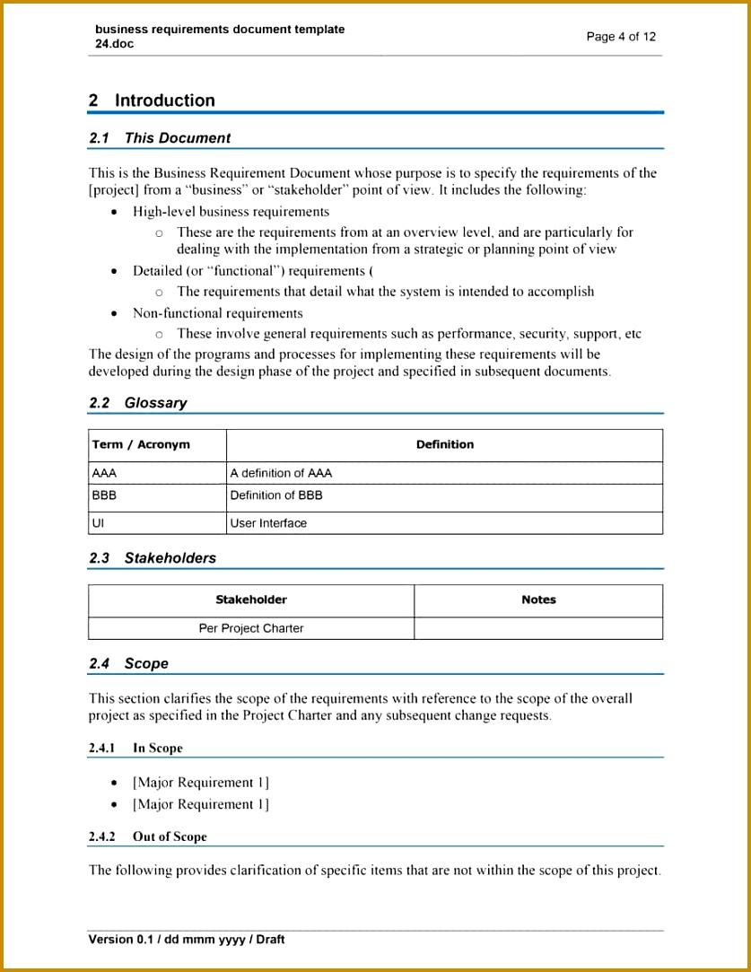 Business Requirements Document Template 51331 40 Simple Business Requirements Document Templates Printable Business Requirements Document Template 1083837