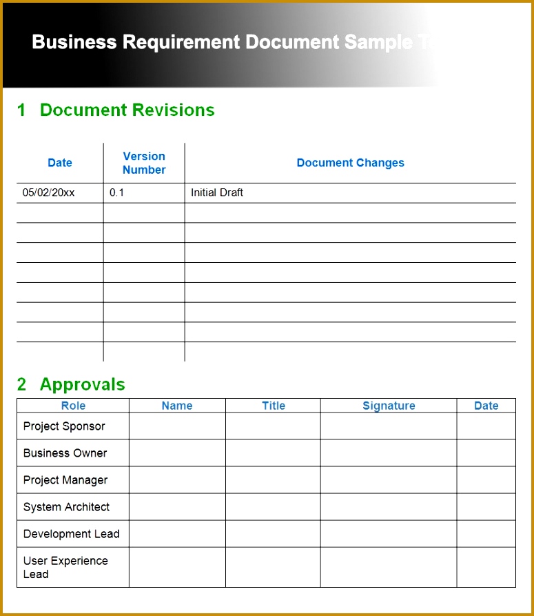 Business Requirements Document Template 76283 Simple Business Requirements Document Template Requirement Sample 893775