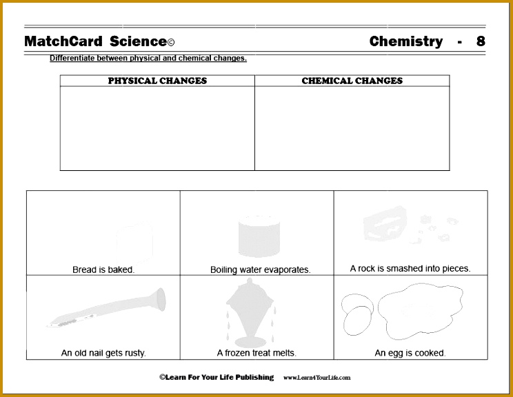 Physical and Chemical Changes Worksheet 576744
