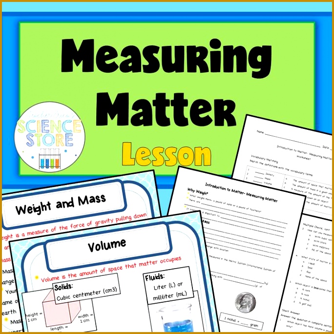 Introduction to Matter Measuring Matter PowerPoint and Notes 684684