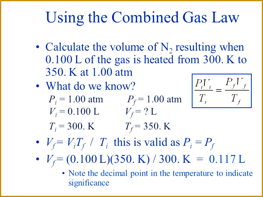 Using the bined Gas Law 669892