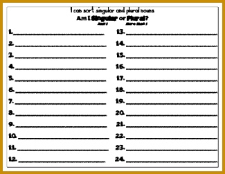 Plural Nouns Center Activity 251325
