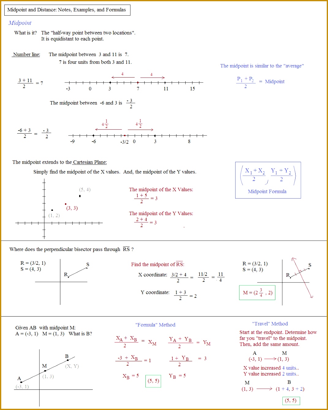 Notes on distance and midpoint formula 13381071