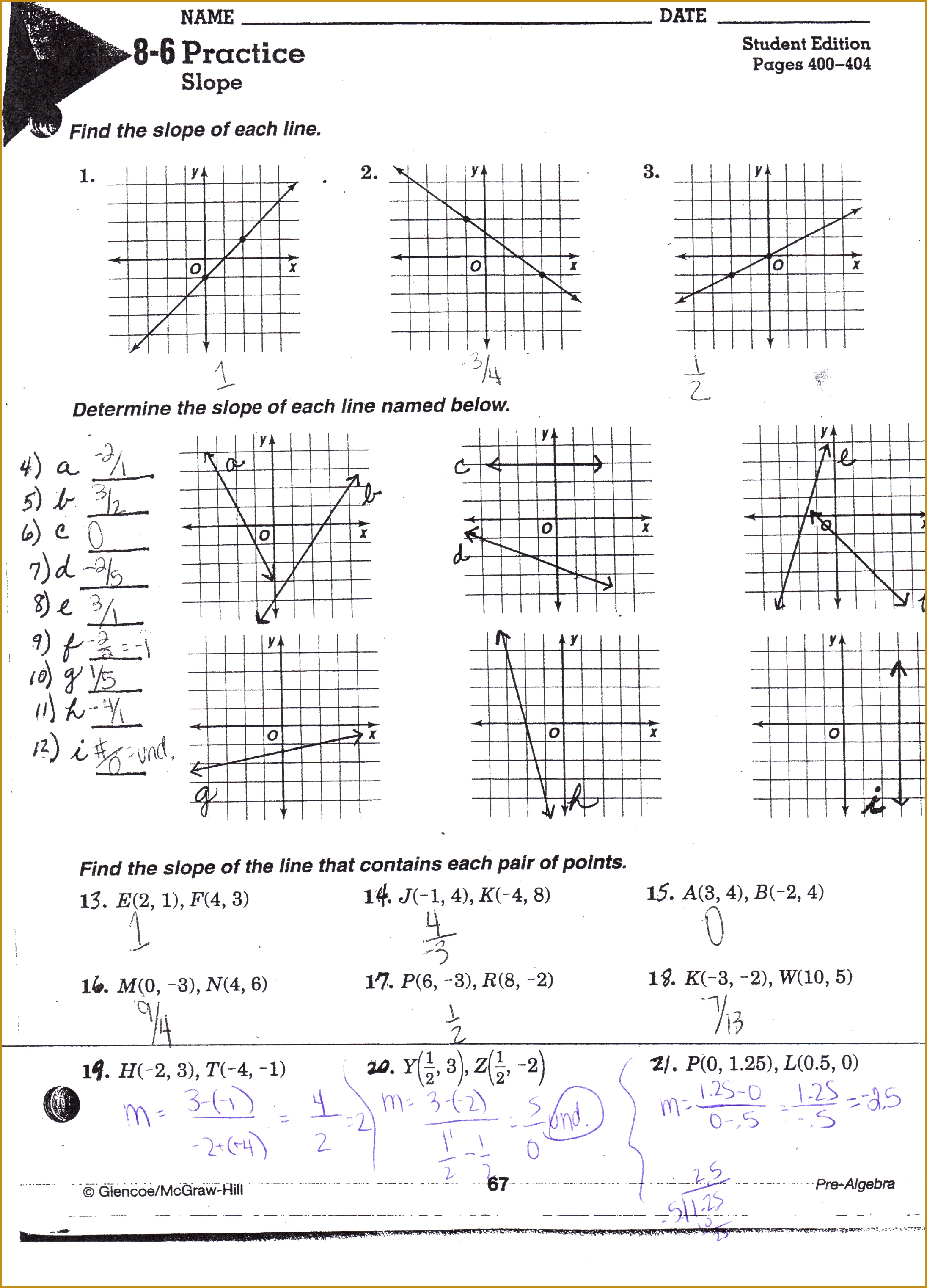 slope homework KEY 30432191