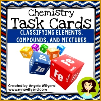 Chemistry Classifying Matter Elements pounds Mixtures Task Card SCOOT Game 325325