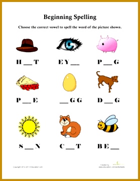 Preschool Spelling Worksheets 361279