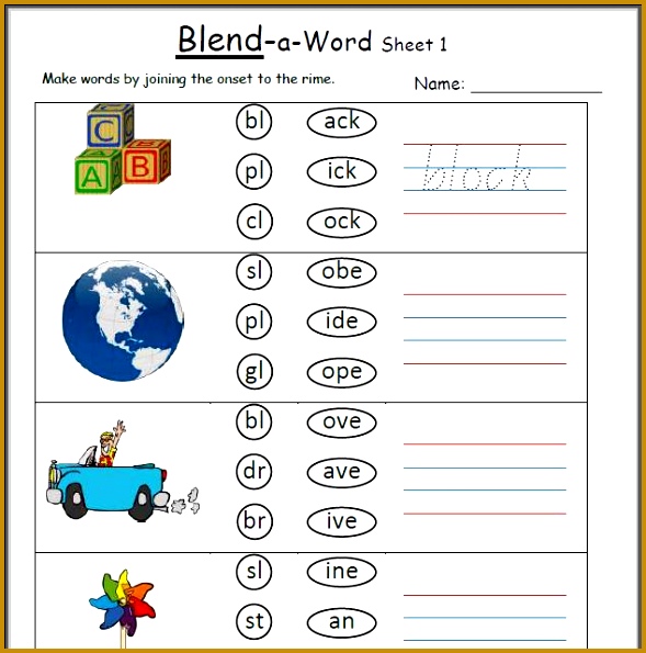 Kindergarten Blending Sounds Worksheets Worksheets for all Download and Worksheets 595589