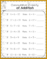 First Grade Math Worksheets for May mutative Property of Addition 251200