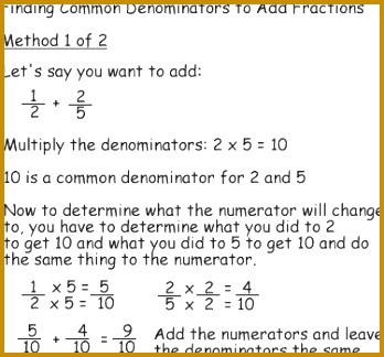 A Method for Finding mon Denominators and Adding Fractions Method 1 to Find mon Denominators 324348
