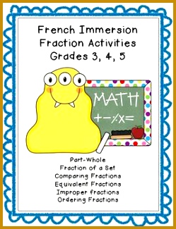 French Immersion Fraction Worksheets Grade 3 4 5 CUSTOMIZABLE 325249