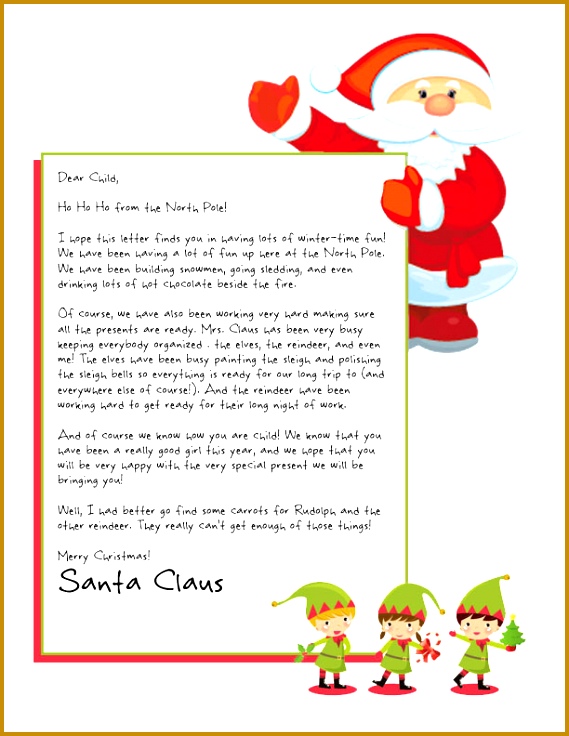 Santa and his Elves are waving and holding the personalized text on this Santa Letter 736569