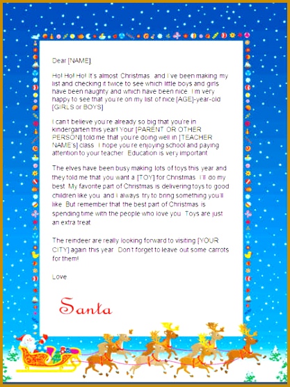 personalized printable santa letters 557417