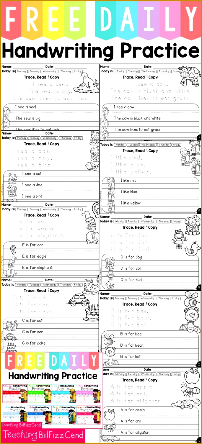 This is a FREE sample from my Daily Handwriting Practice All Year This pack includes 10 Free Handwriting Pages Daily morning work to practice handwriting 1505684