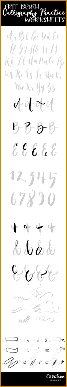 Free Brush Calligraphy Practice Worksheets 1248219