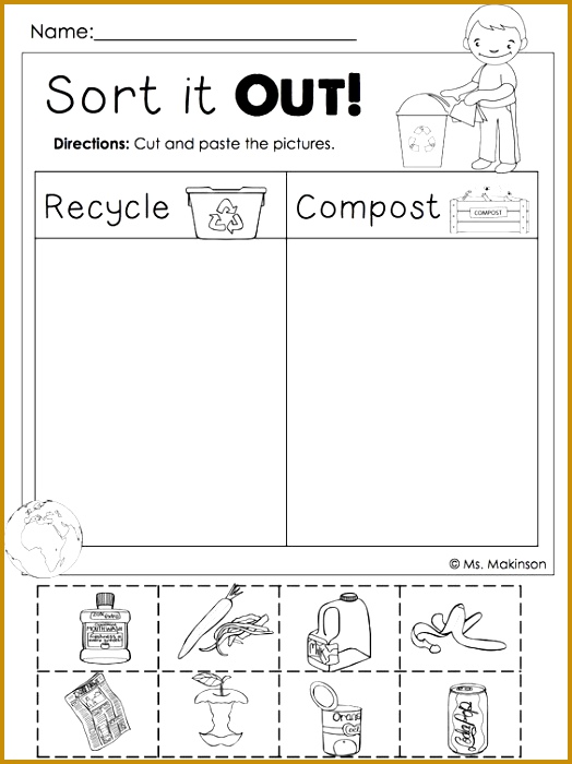 FREE Earth Day Printables Recycling and post cut and paste 700524