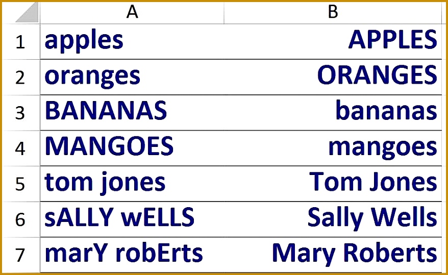 Functions dtxwk Use the Upper LOWER and Proper Functions to Convert Case in Excel 539878