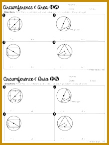 FREE Circumference and Area Worksheet 292219