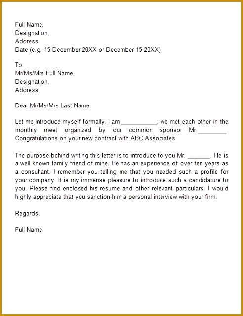 Printable Letter of Introduction Template 10 638492