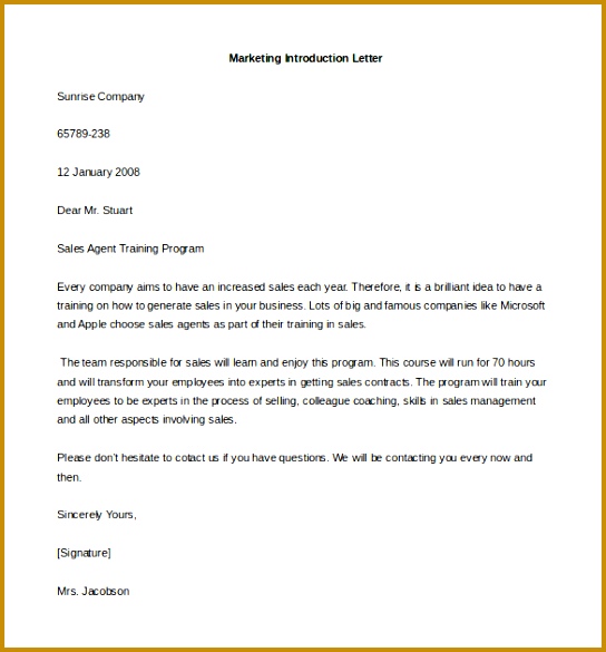 pany Introduction Letter 7 Letter Introduction Template Free Sample Example Format 585544