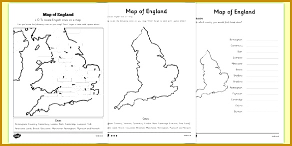 Locating English Cities on a Map Differentiated Activity Sheet 292585