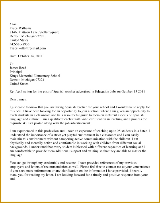 Motivation Letter In Spanish Best Spanish Teacher Cover Letter Motivation Letter In Spanish Best Spanish Teacher Cover Letter