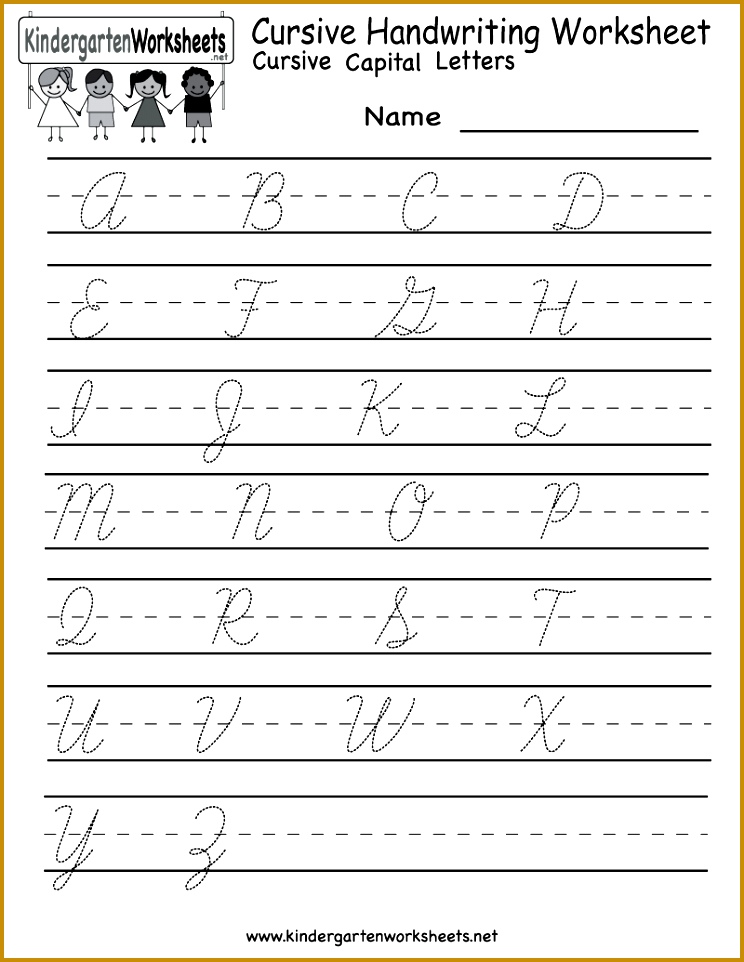 Free Printable Cursive Handwriting Worksheet for Kindergarten 962744