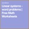 5 Linear Equations Word Problems Worksheet