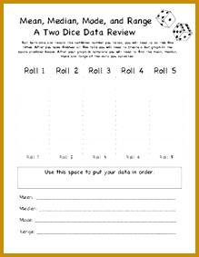 With this activity students will able to review Mean Median Mode and Range as well as 283219