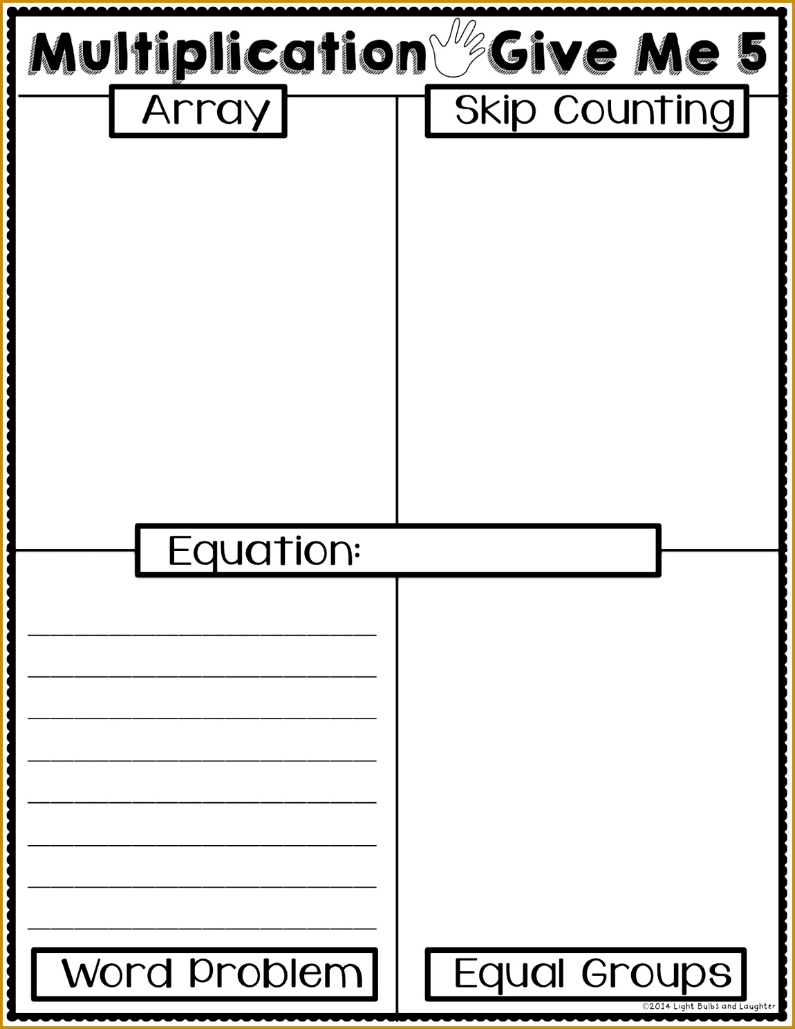Multiplication Give Me 5 Worksheet and Poster FREE How students "show what they 14881150