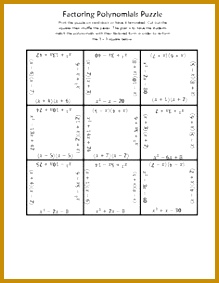 factoring puzzle worksheet 283219