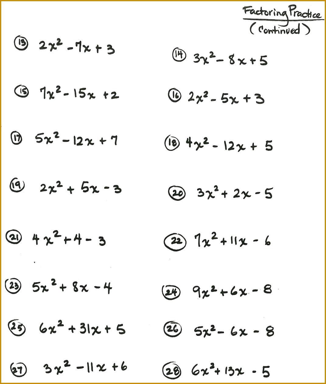 Grade Math Factoring Polynomials Worksheet Worksheets By Grouping Quadratic Equations Free Go 10 Trinomials 1152 12601071