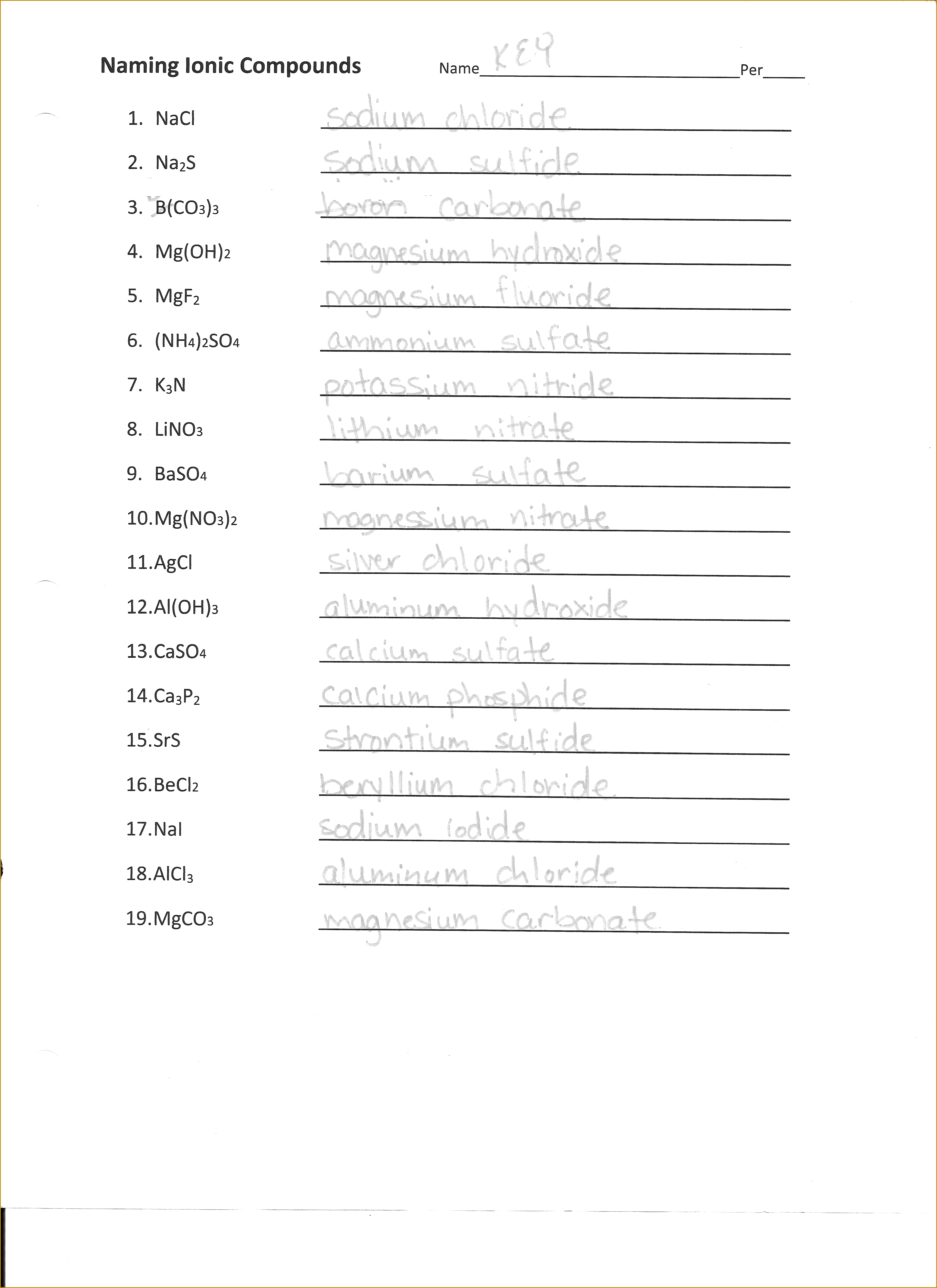 Mixed Ionic Covalent pound Naming Worksheet Leafsea 65234743