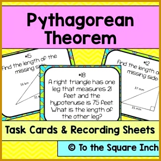 Pythagorean Theorem Task Cards Pythagorean Theorem Task Cards 325325