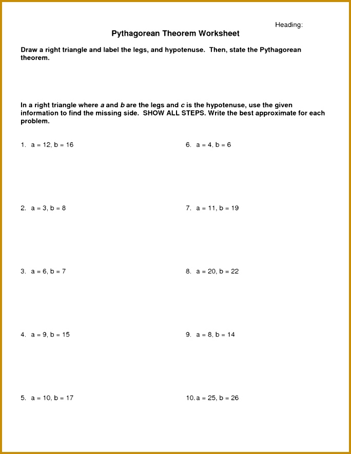 pythagorean theorem worksheet answers virallyapp 885684