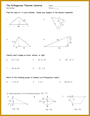 Free Pythagorean Theorem Worksheet Algebra Worksheetss Maths Pythagoras With Abitlikethis Printable Math Worksheets Word Problems Grade 385297