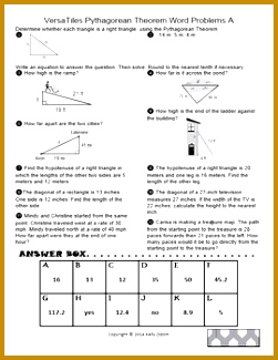 Pythagorean Theorem Word Problems for VersaTiles SOL 8 10 325251