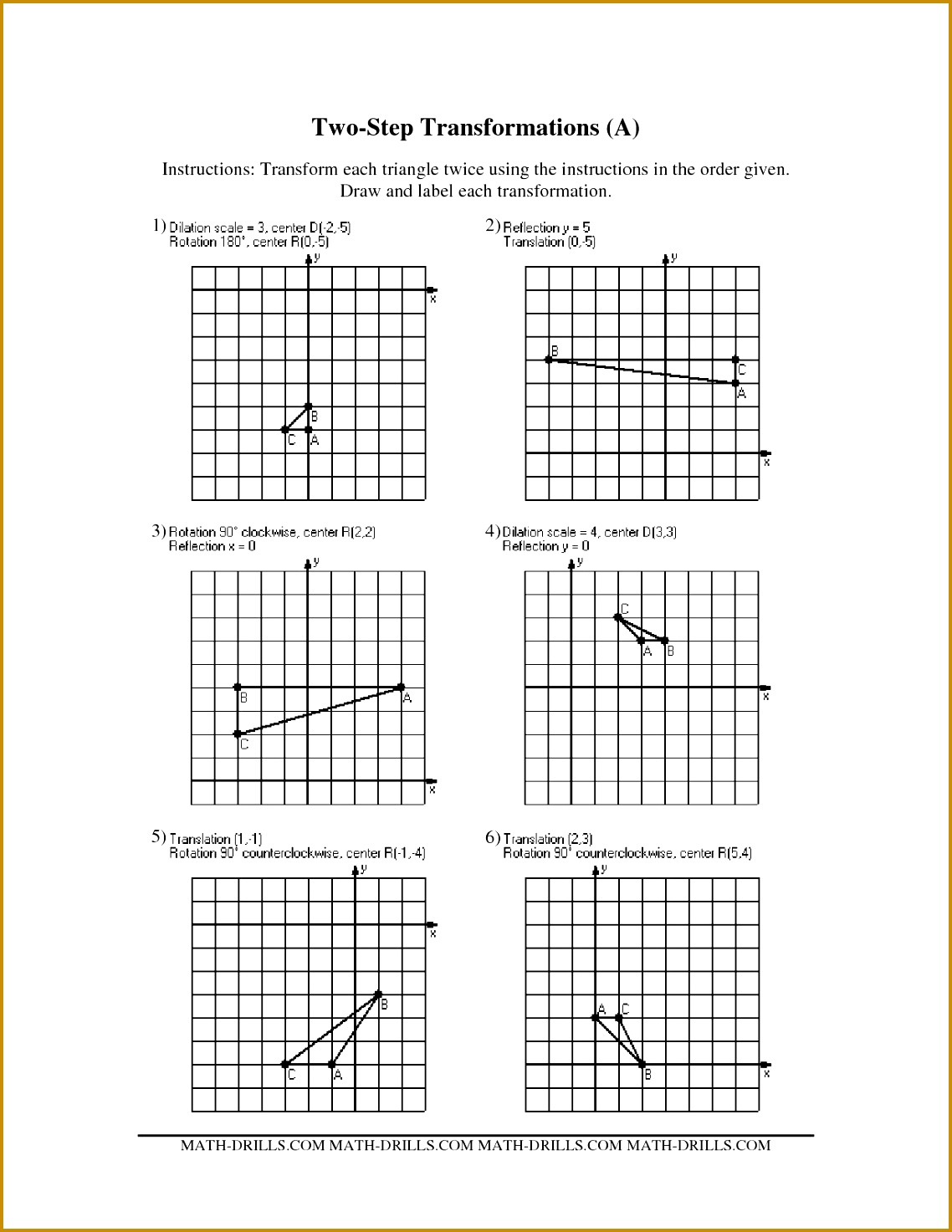 Math Worksheet Center The Two Step Transformations Old Version All Math Worksheet Center Scale Drawing 14731138